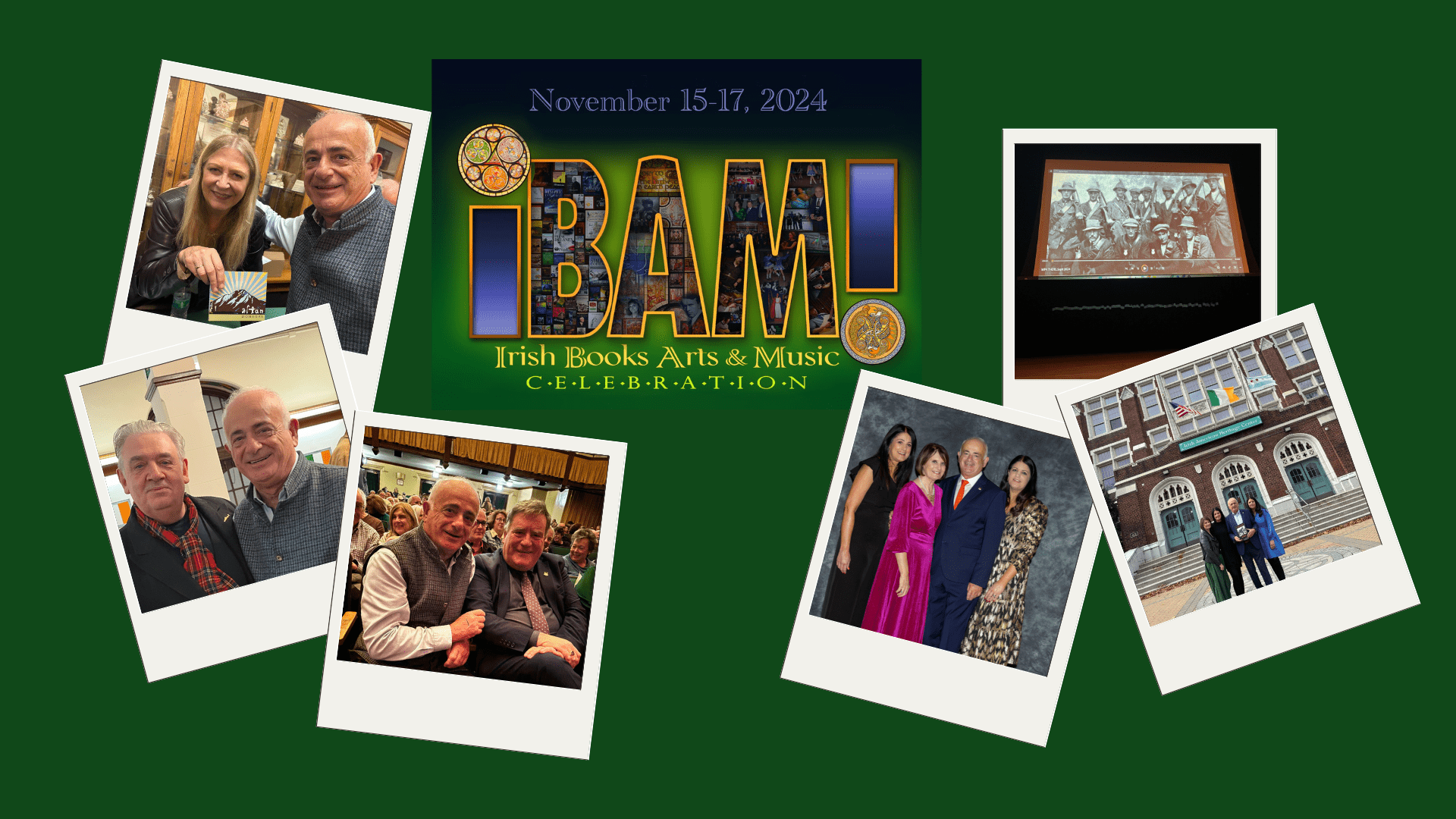 IBAM Logo and selection of photos from the event